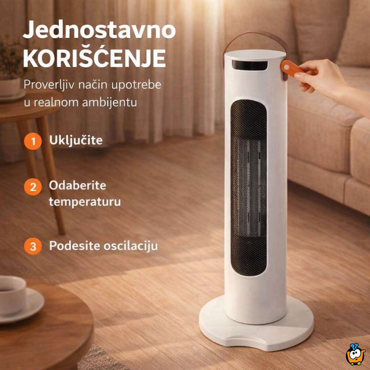 Prenosivi električni grejač 1500W sa LED displejom i dodirnim tasterima