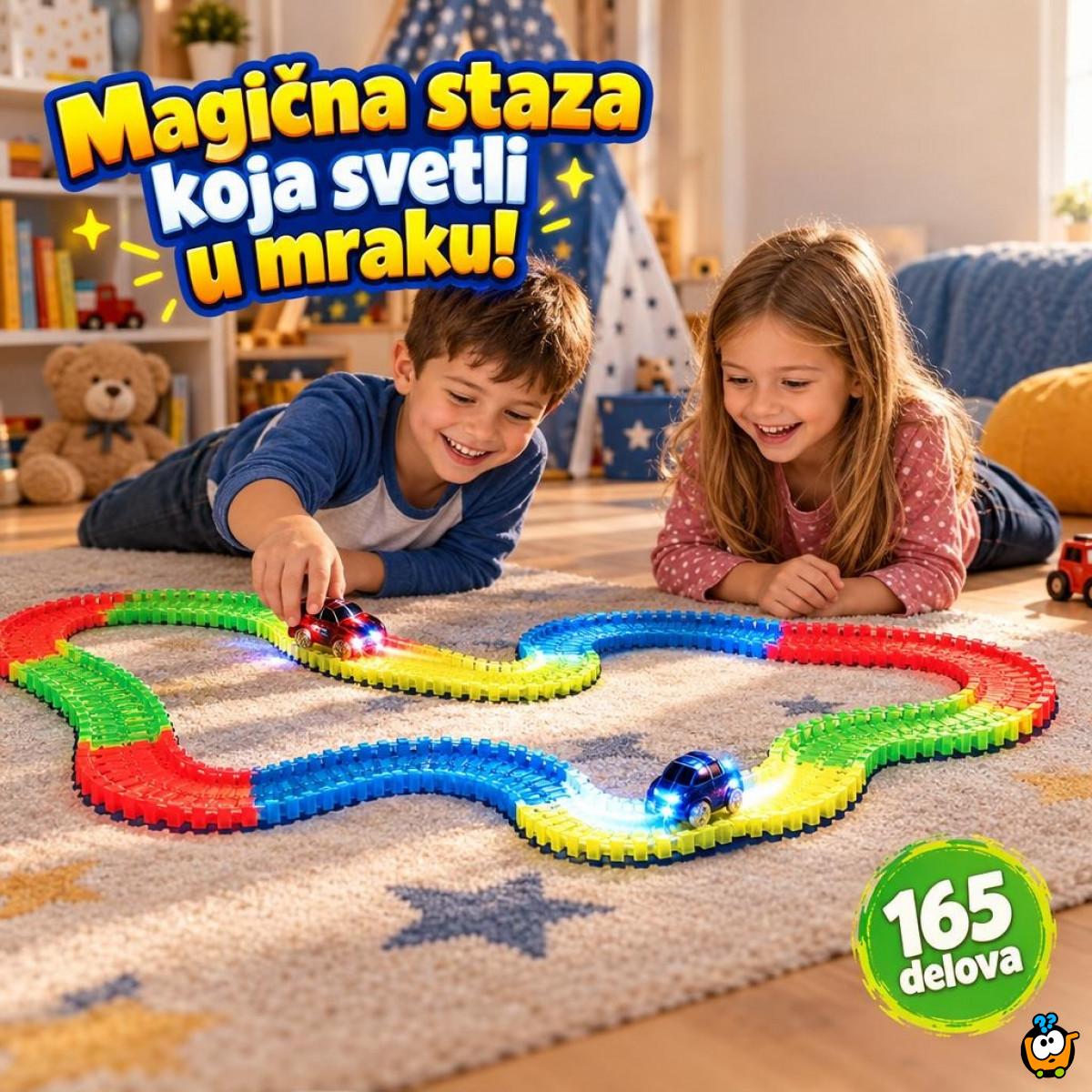 Magična staza sa 165 Delova i Svetlećim Autom