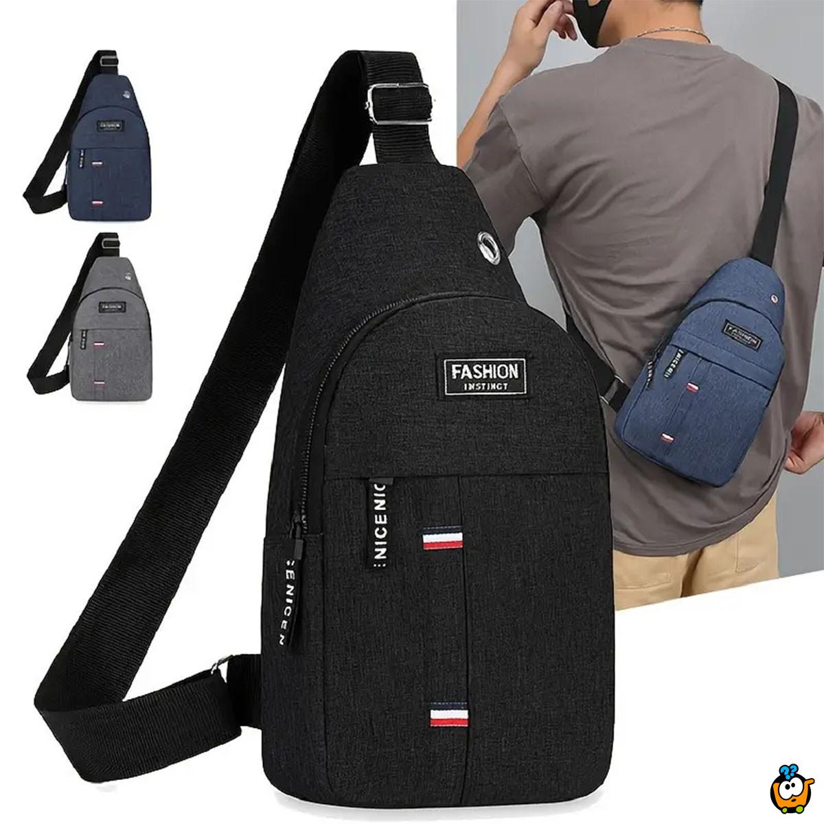 Muška torbica za rame sa otvorom za slušalice