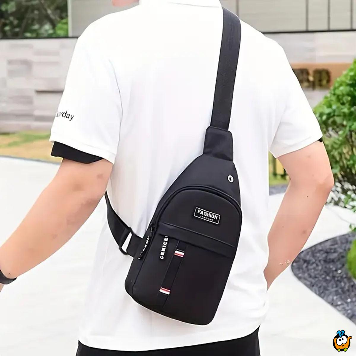 Muška torbica za rame sa otvorom za slušalice