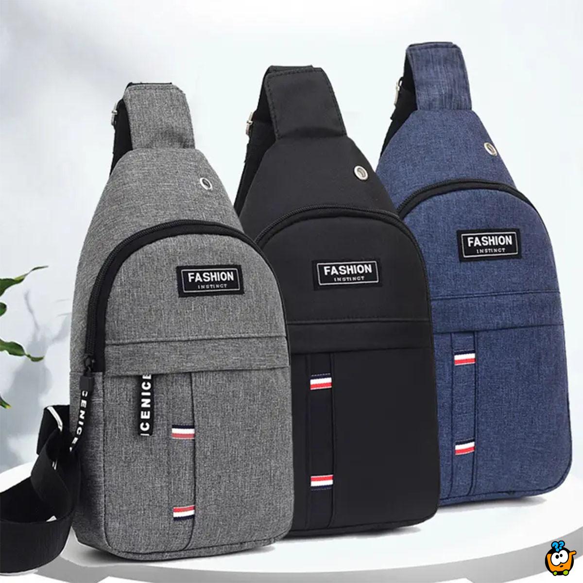 Muška torbica za rame sa otvorom za slušalice