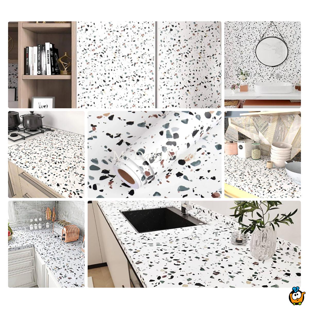 Samolepljiva Terrazzo PVC tapeta 60 cm x 1 m