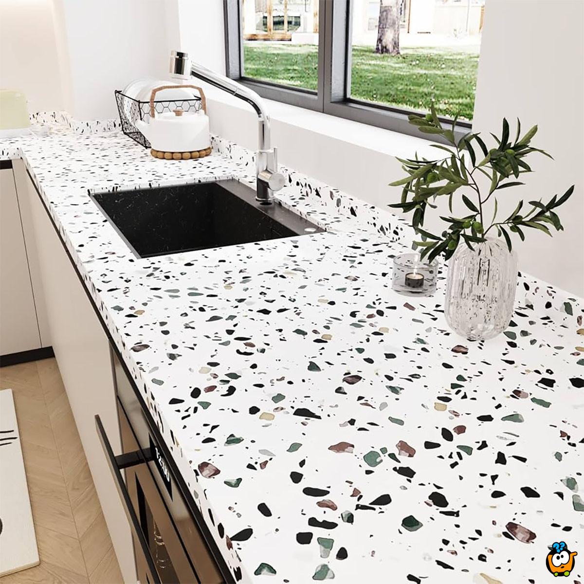 Samolepljiva Terrazzo PVC tapeta 60 cm x 1 m