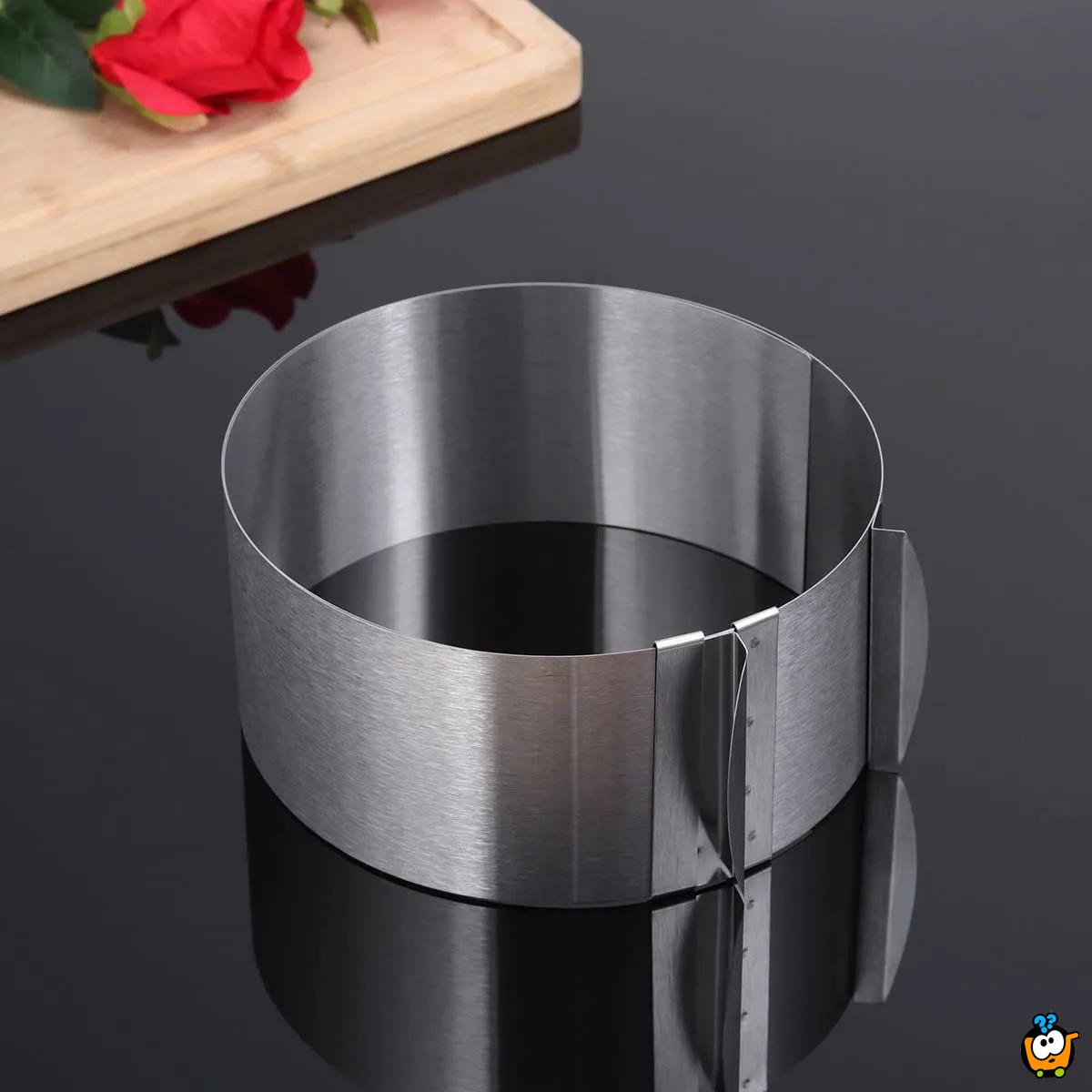 Okrugli podesivi kalup od inox-a za spremanje poslastica i jela