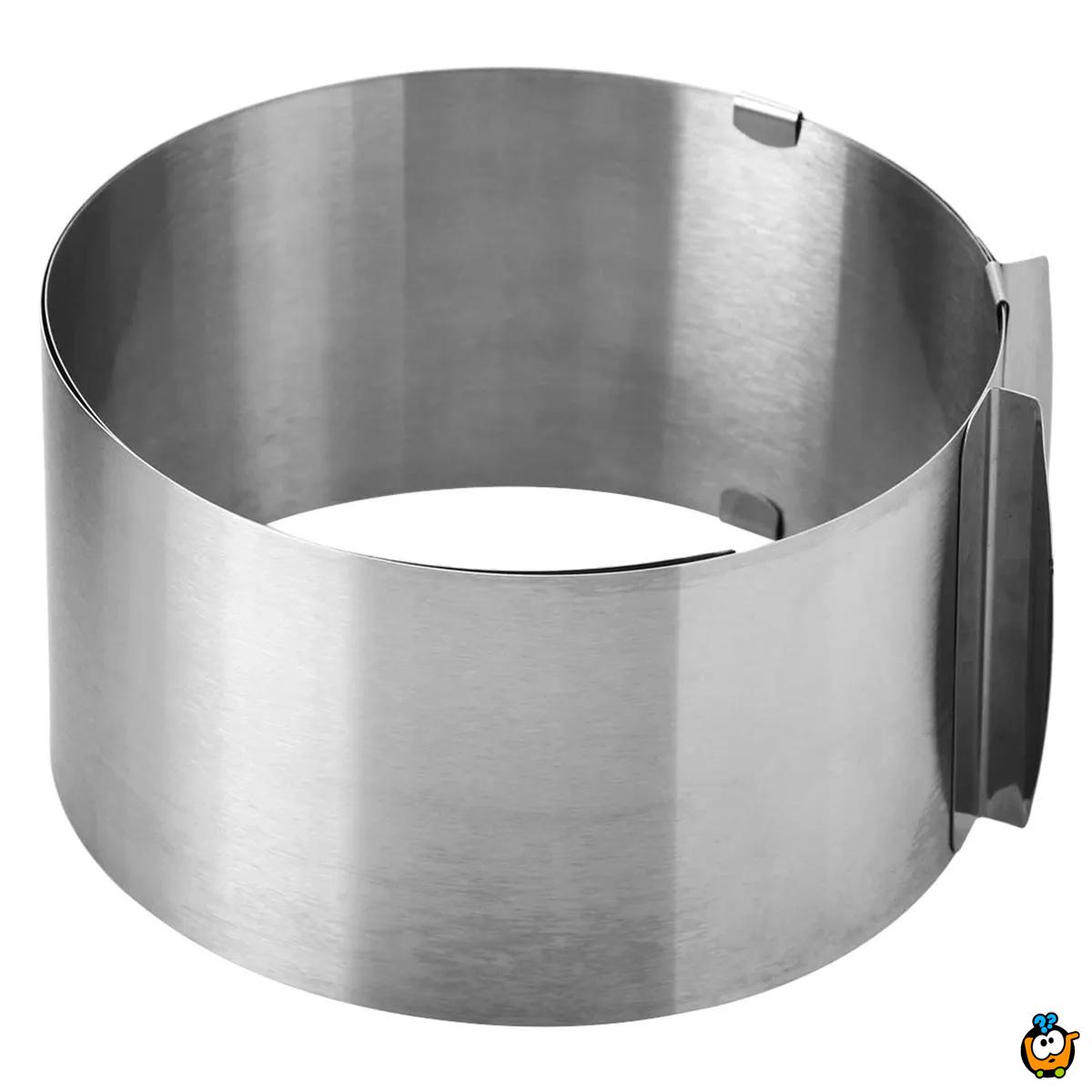 Okrugli podesivi kalup od inox-a za spremanje poslastica i jela