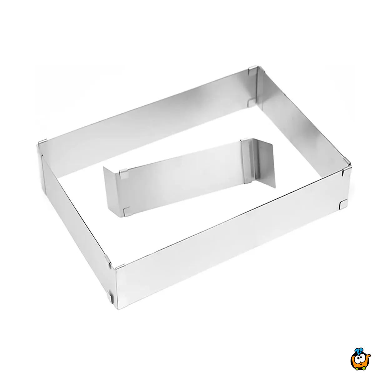 Pravougaoni podesivi kalup od inox-a za spremanje poslastica i jela