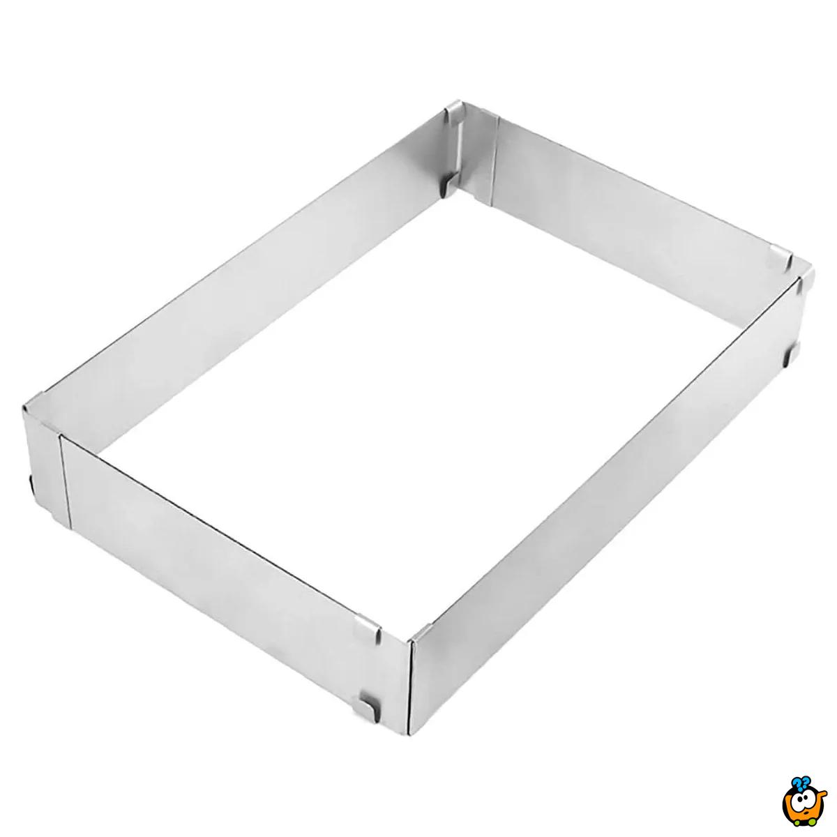Pravougaoni podesivi kalup od inox-a za spremanje poslastica i jela