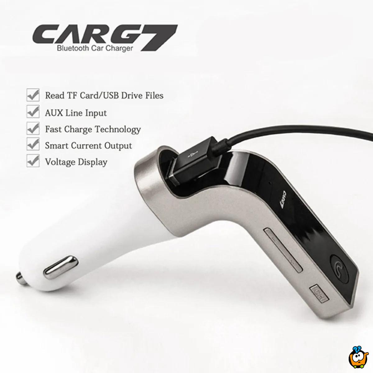 CAR G7 - Mini Bluetooth transmiter zvuka za auto  + punjač za telefon