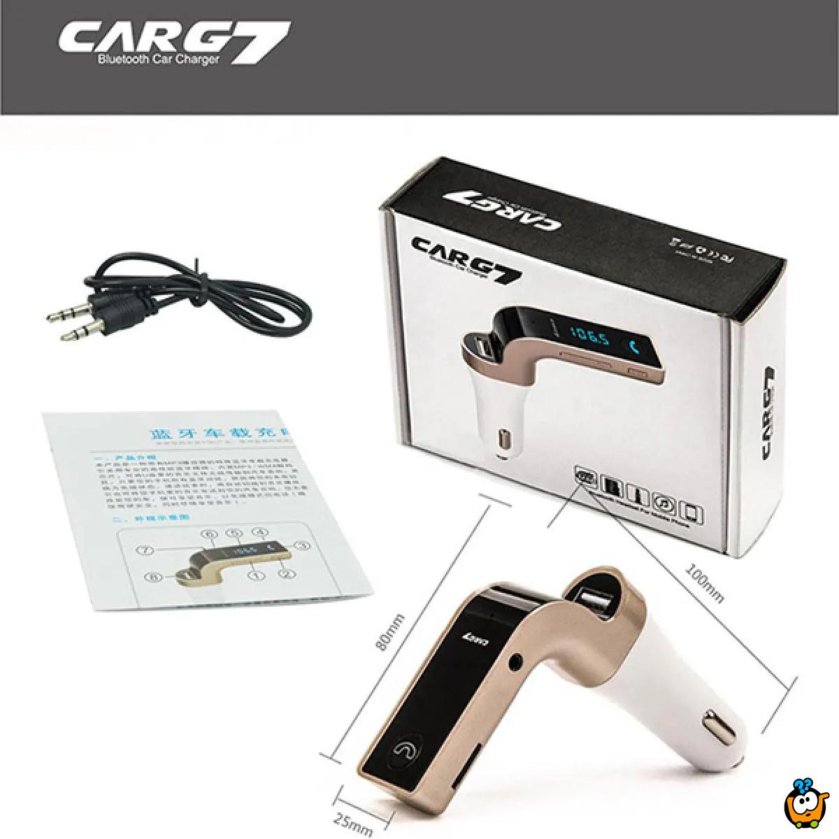 CAR G7 - Mini Bluetooth transmiter zvuka za auto  + punjač za telefon