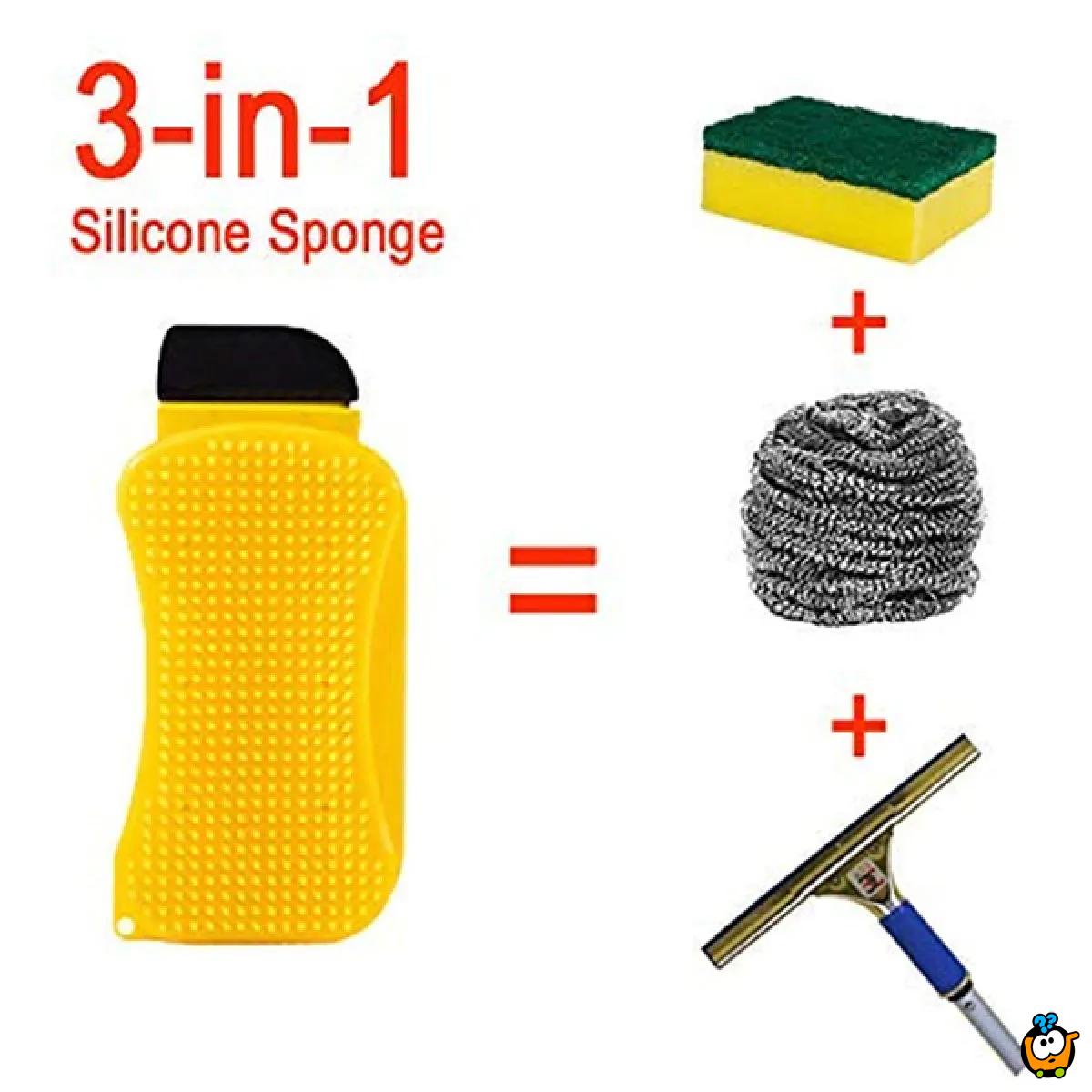 Sponge Hero - 3u1 četka, sunđer i lopatica za pranje sudova