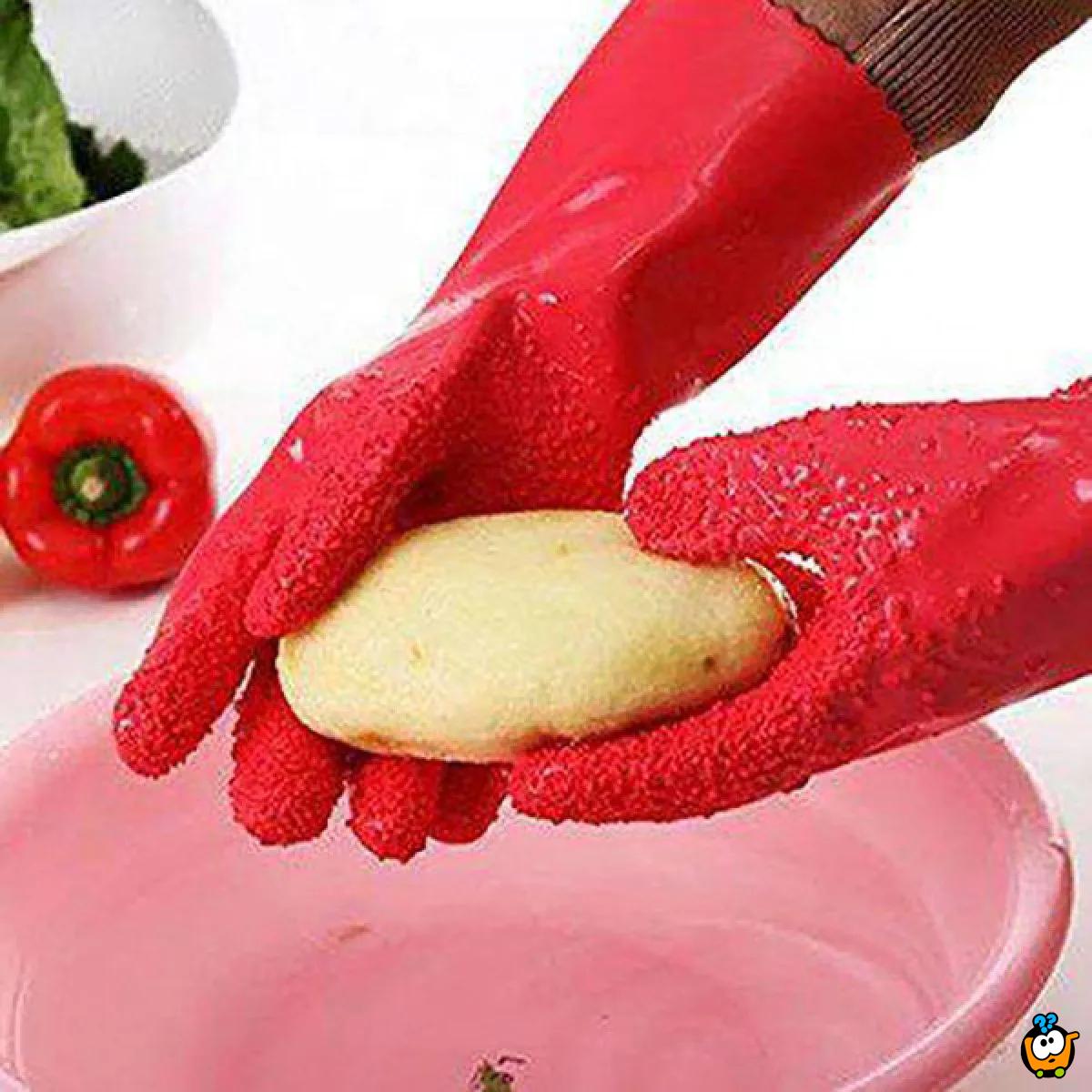 Kuhinjske rukavice ljuštilice - skidanje kore krompira bez noža