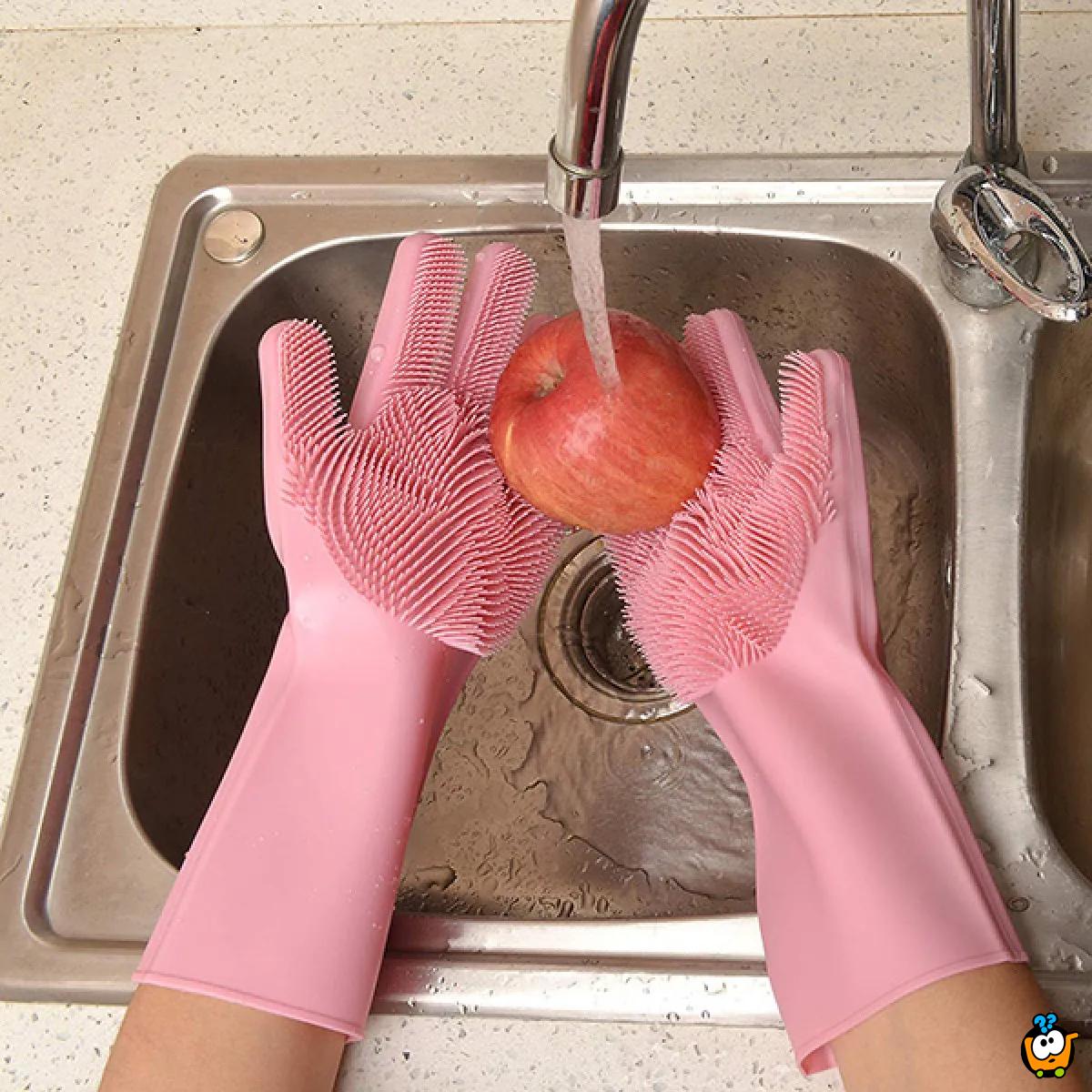 Višenamenske silikonske rukavice za pranje sudova, hrane i za druge kućne poslove