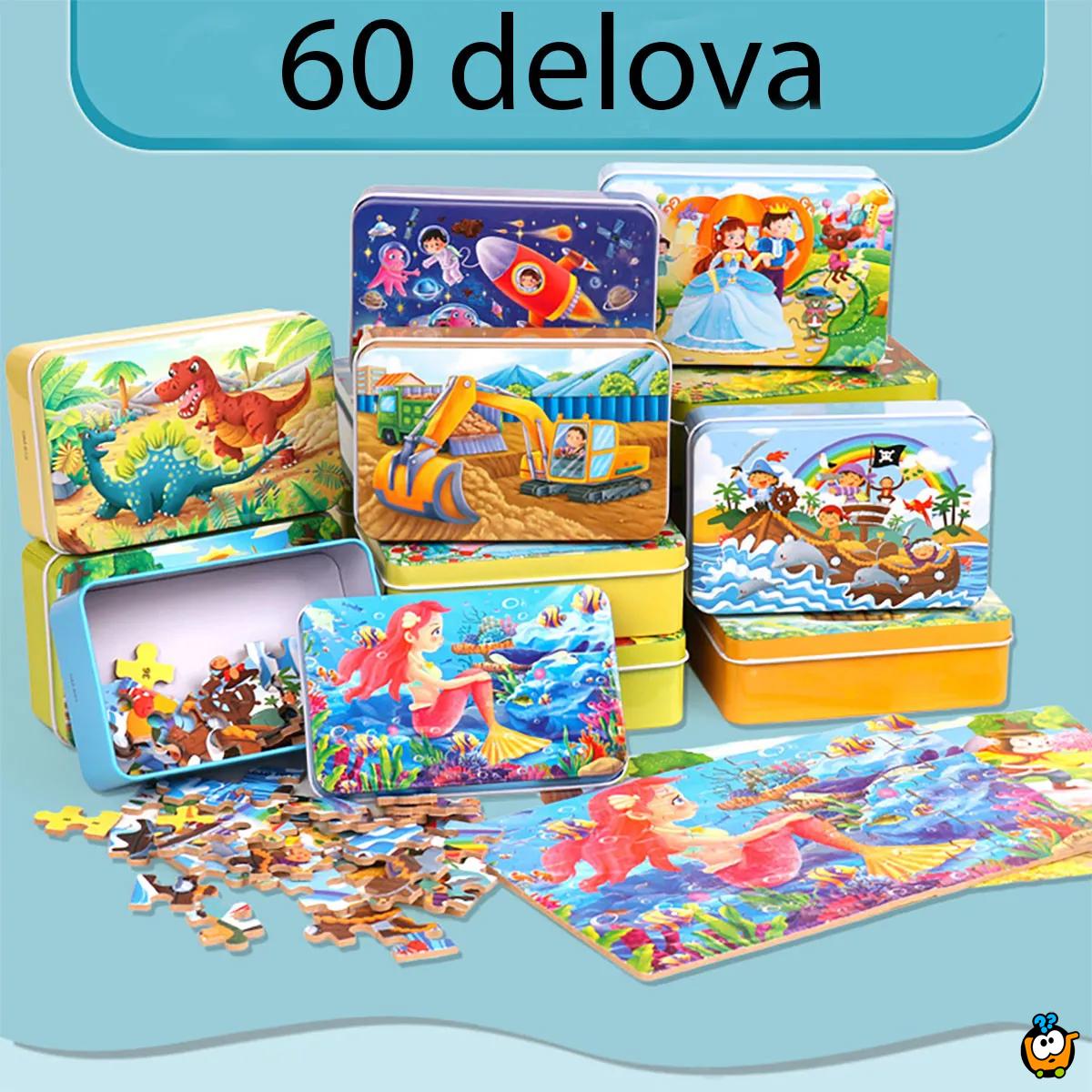 Dečije puzle od 60 delova u limenoj poklon kutiji