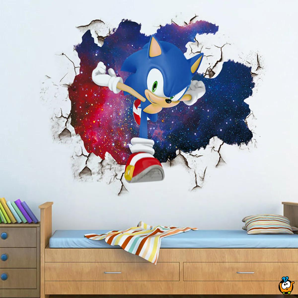The Hedgehog in action - Sonik u akciji veliki PVC stiker