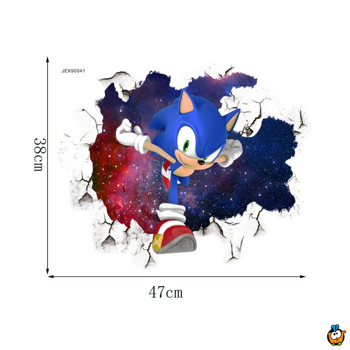 The Hedgehog in action - Sonik u akciji veliki PVC stiker