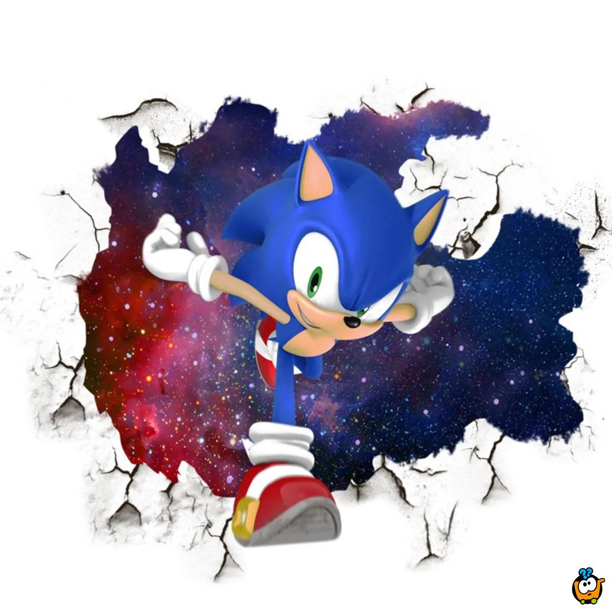 The Hedgehog in action - Sonik u akciji veliki PVC stiker