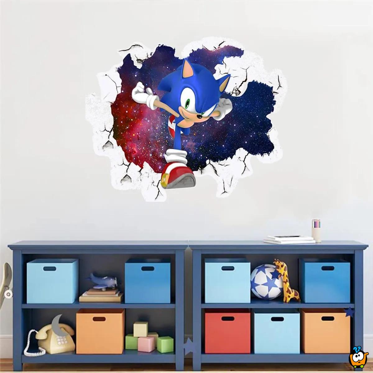The Hedgehog in action - Sonik u akciji veliki PVC stiker