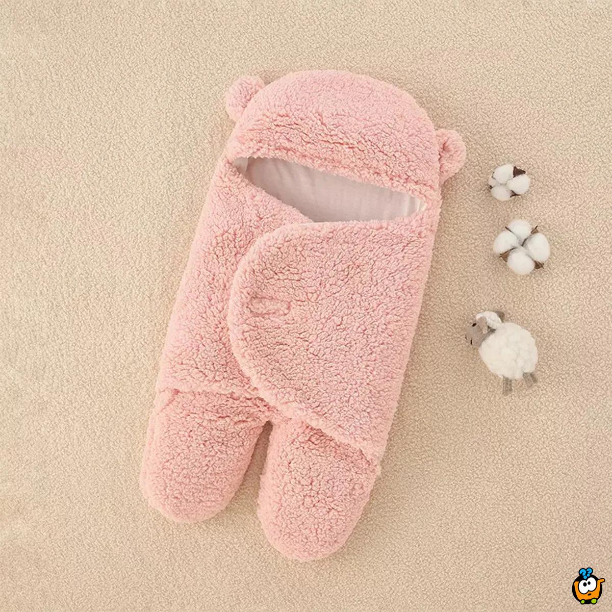 2 u 1 MEDA ćebe i vreća za spavanje za bebe u roze boji