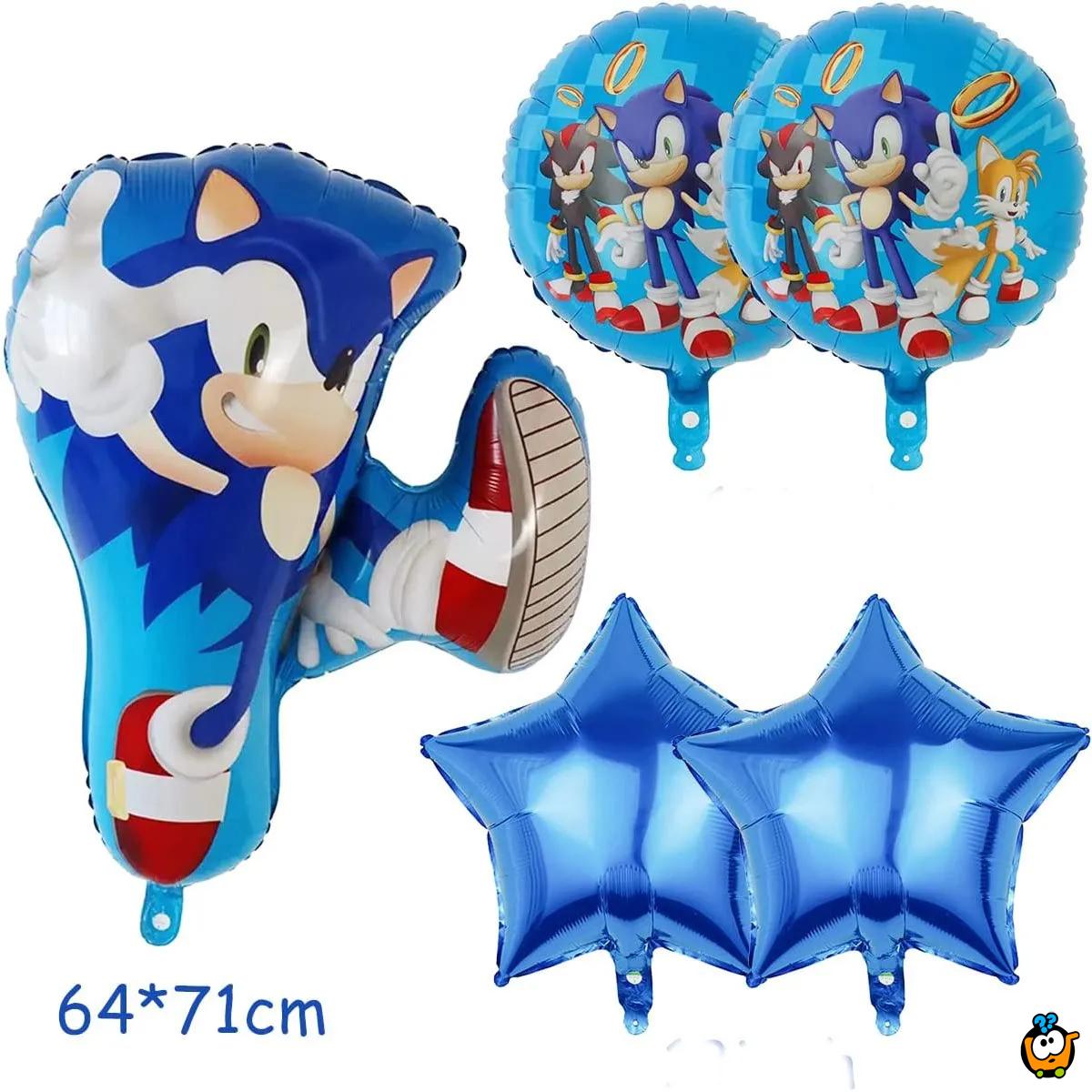 Sonic Kick set - 5 balona za tematsku dečiju zabavu