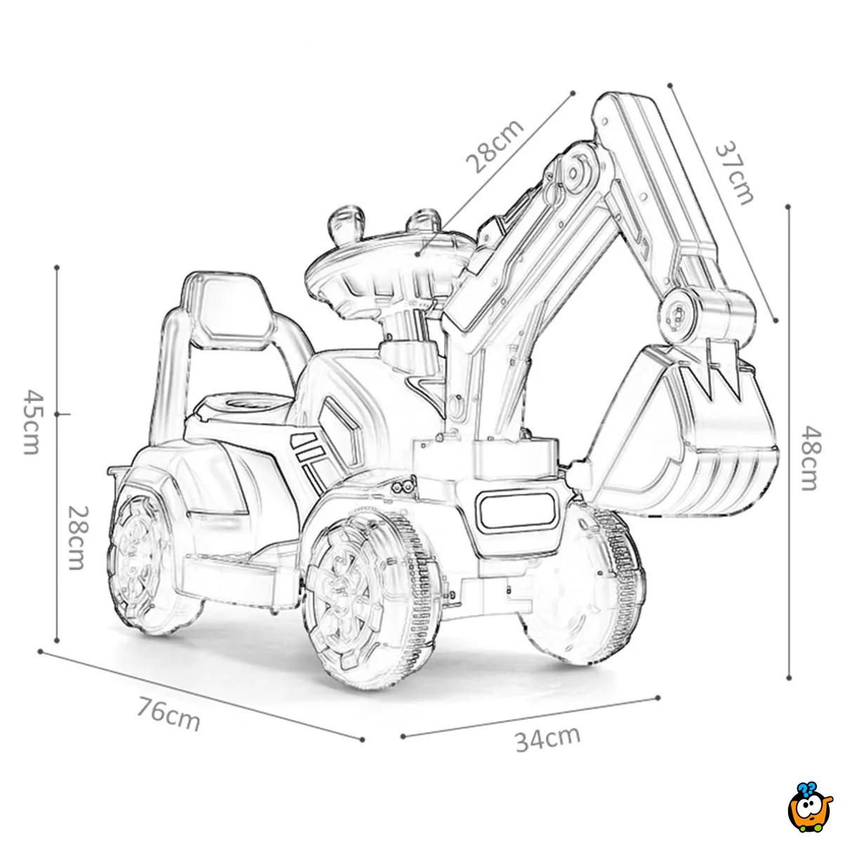 Kids Excavator - Veliki dečiji bager guralica za vožnju