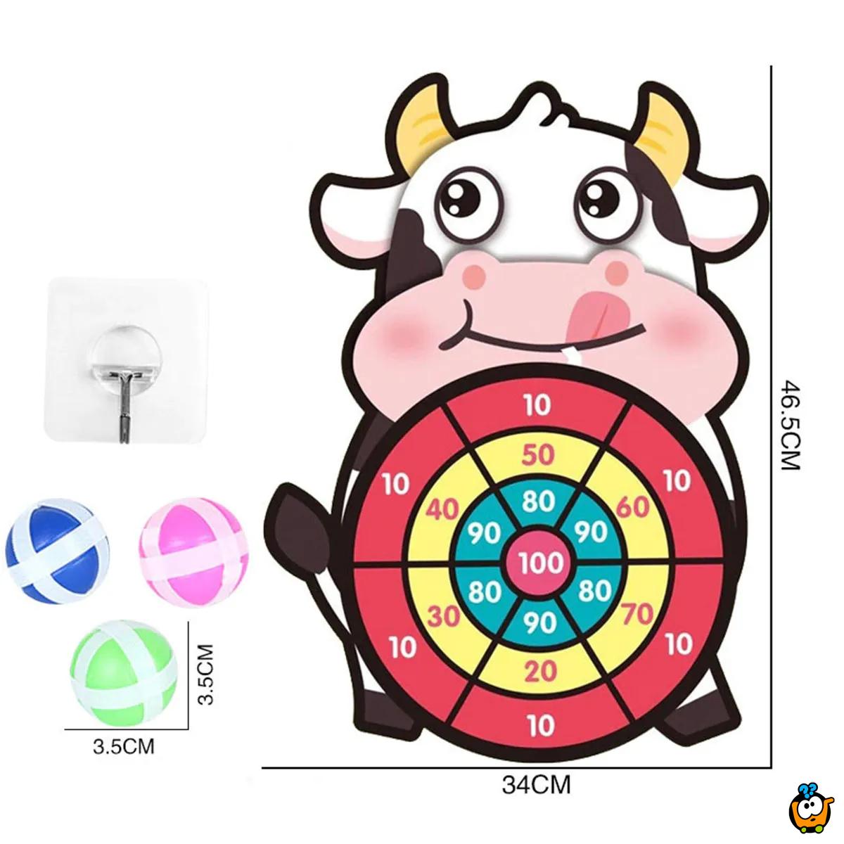 Dečiji pikado sa lepljivim lopticama - Animal dart board