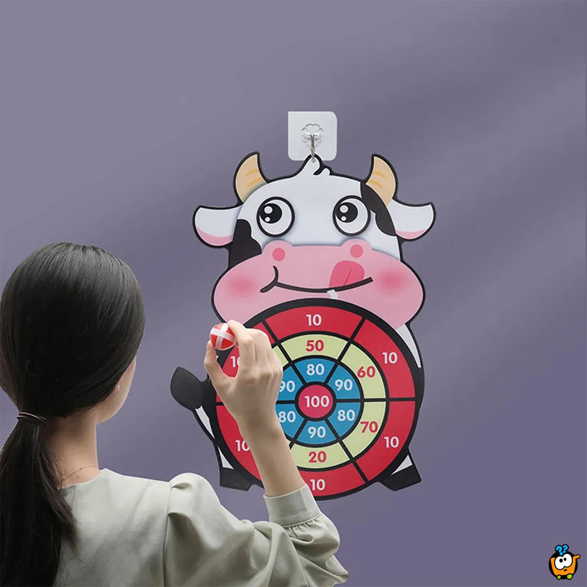Dečiji pikado sa lepljivim lopticama - Animal dart board