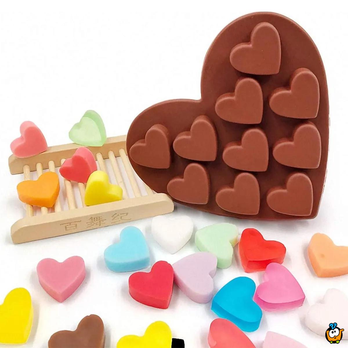 Kalupi za čokoladne poslastice o obliku srca