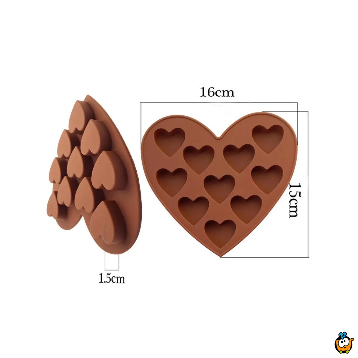 Kalupi za čokoladne poslastice o obliku srca