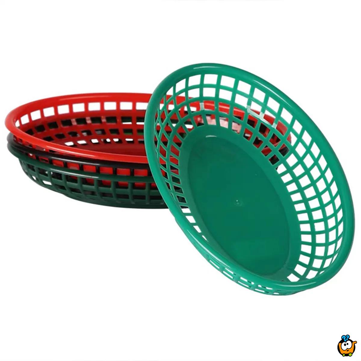 Retro plastična korpa za posluživanje hrane