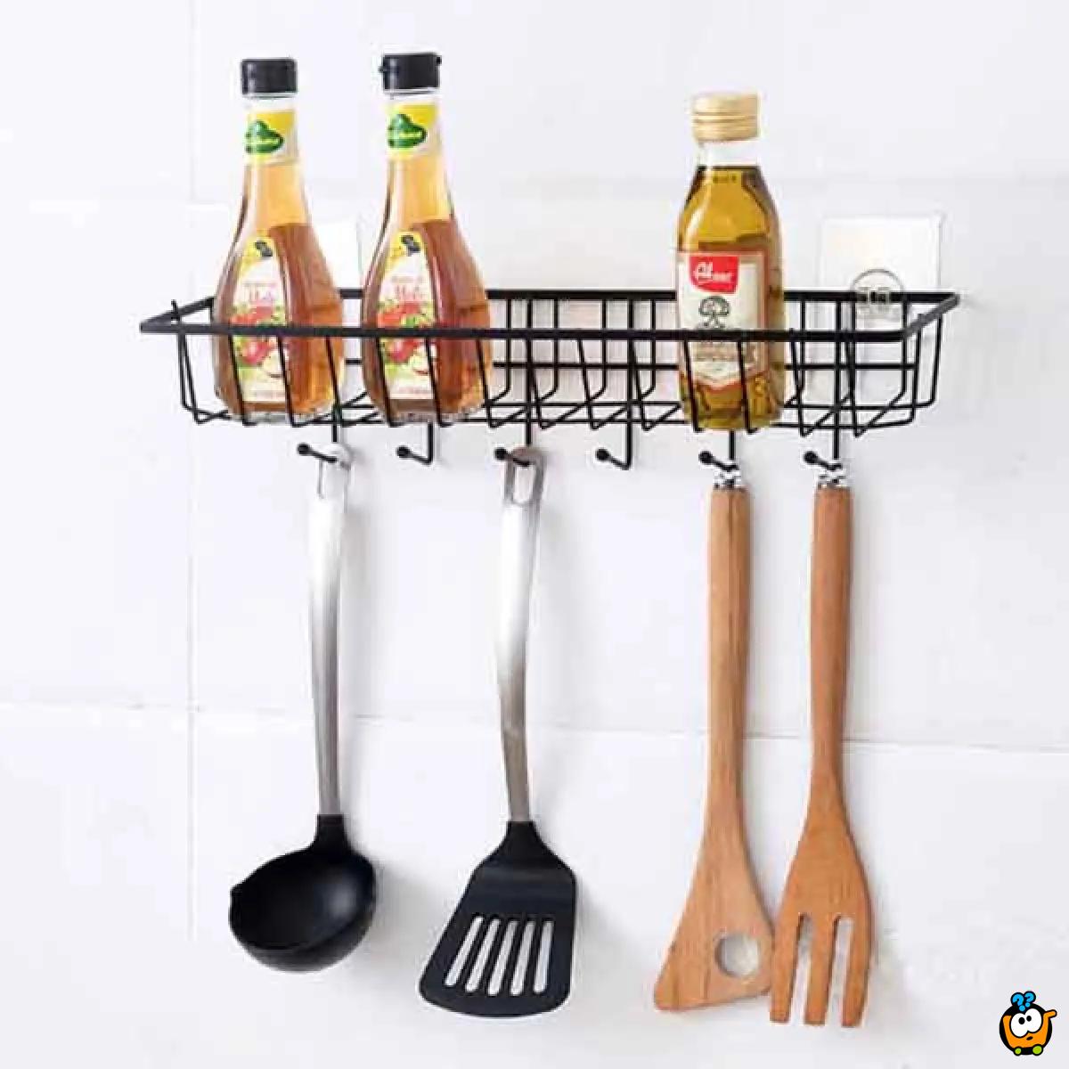 Iron storage rack - Polica sa 6 kukica