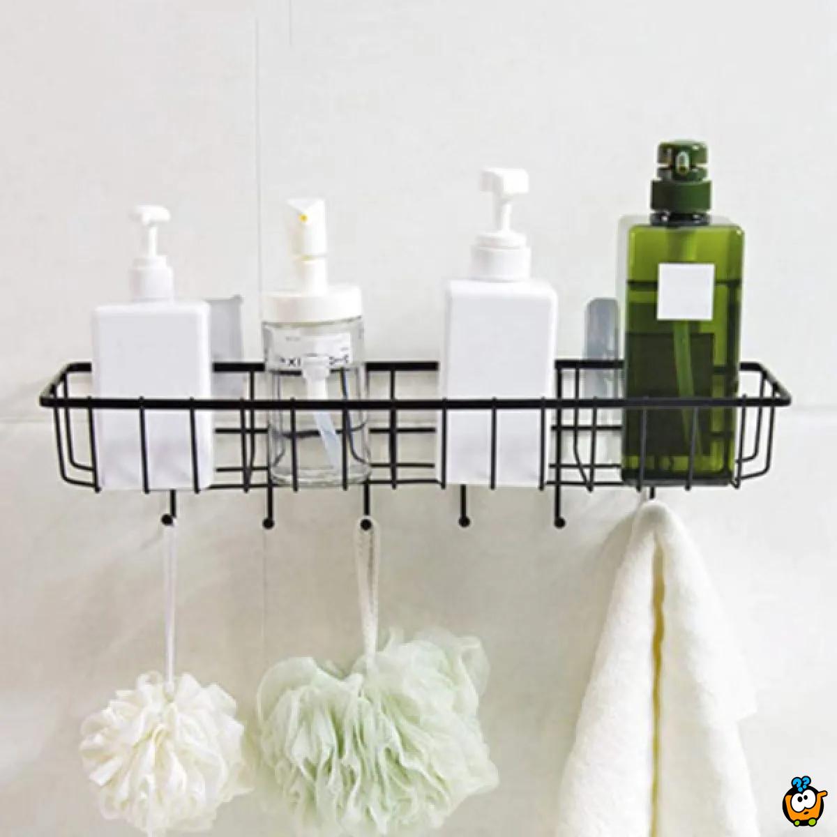 Iron storage rack - Polica sa 6 kukica