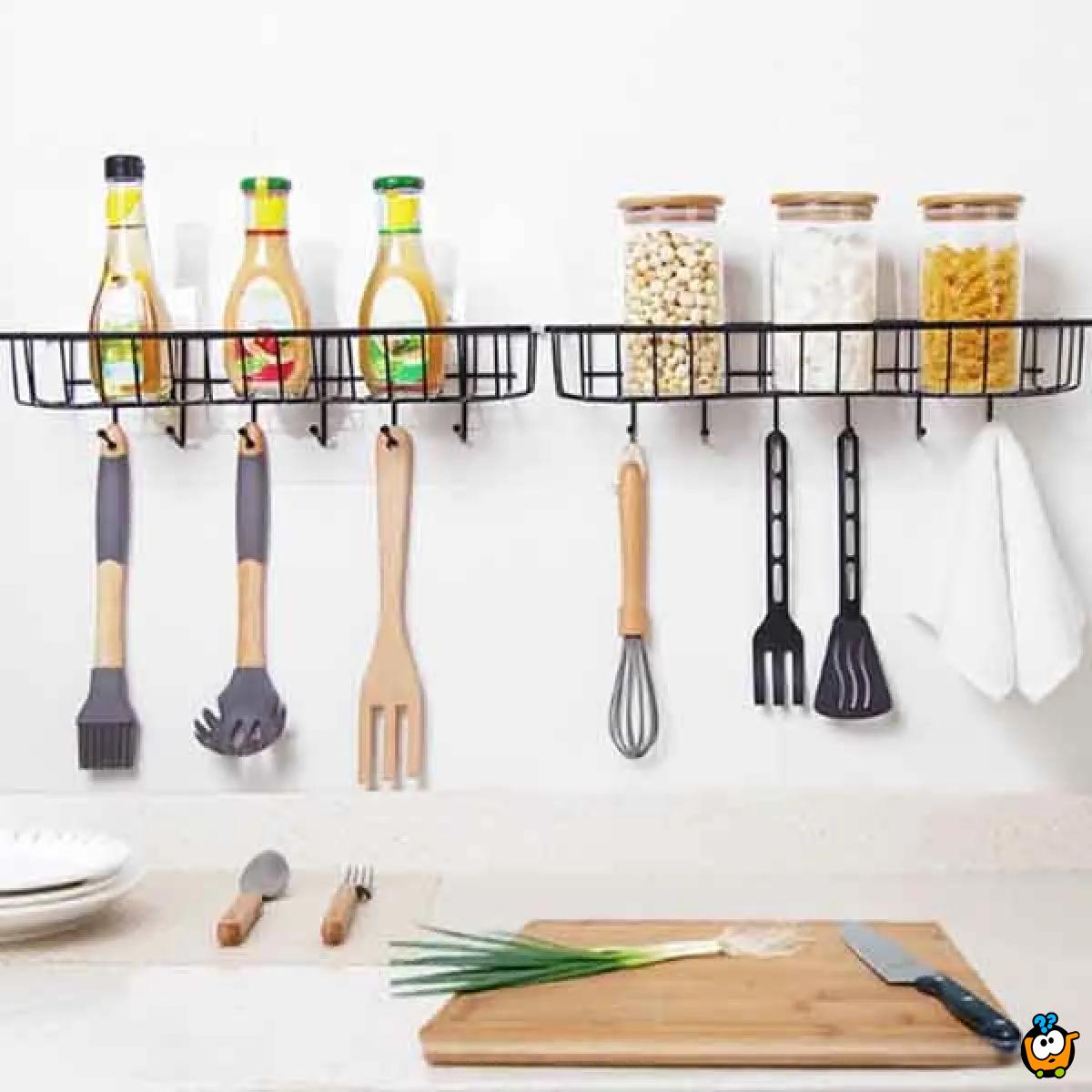 Iron storage rack - Polica sa 6 kukica