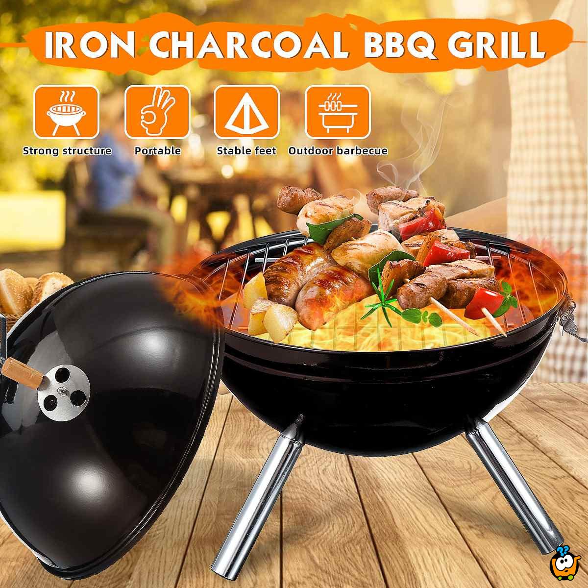 BBQ Grill-Prenosivi okrugli roštilj sa poklopcem