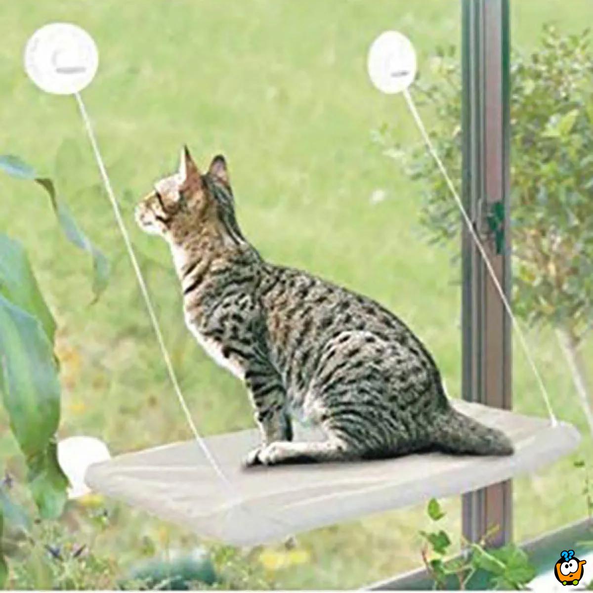 Ležaljka za mace koja se kači na prozor