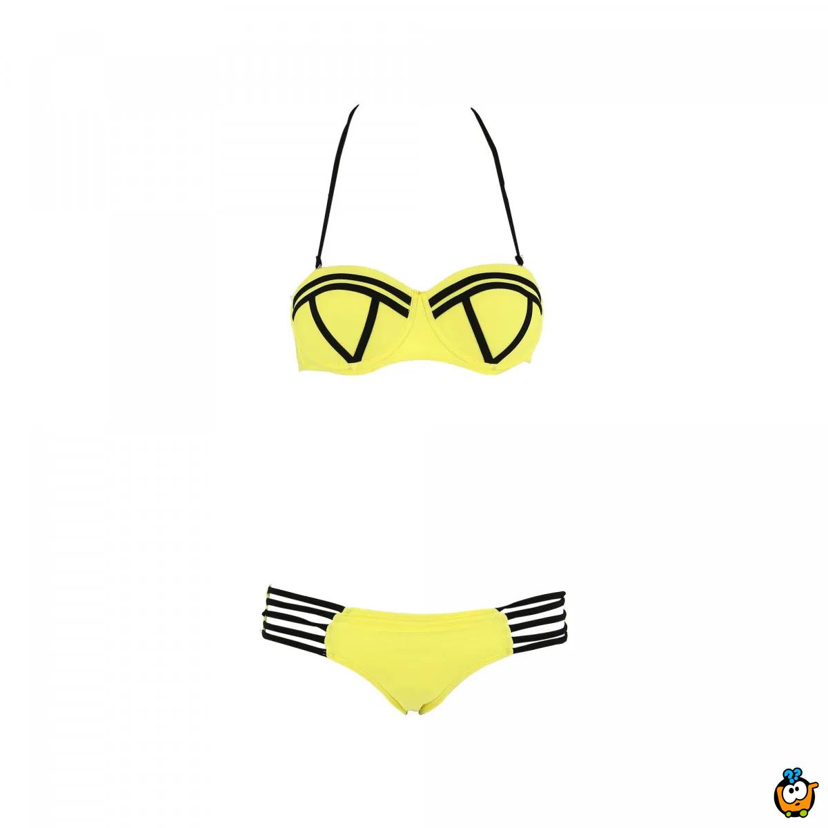 Dvodelni ženski kupaći kostim - SUPER GIRL YELLOW