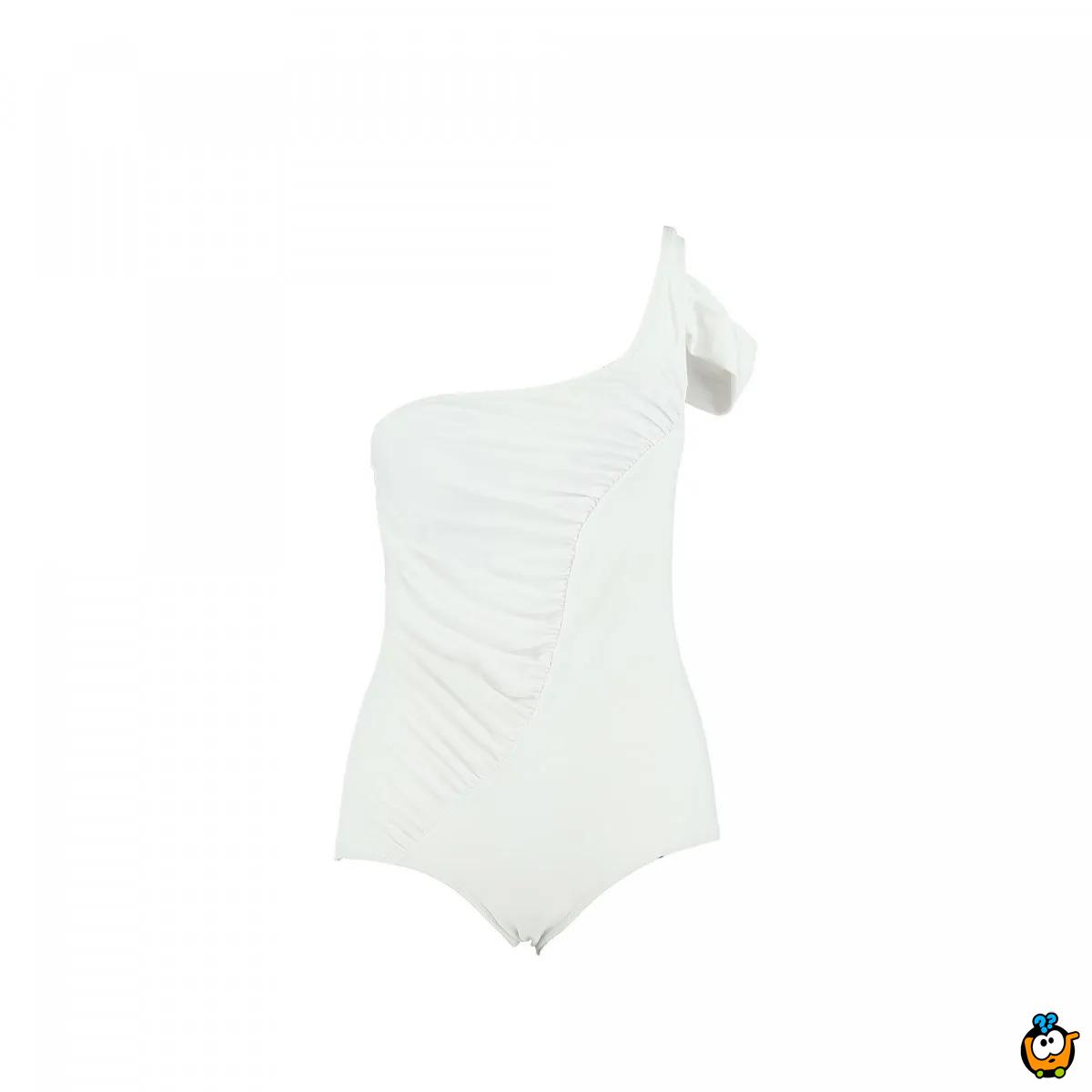 Jednodelni ženski kupaći kostim - PLUS SIZE - FEMME WHITE