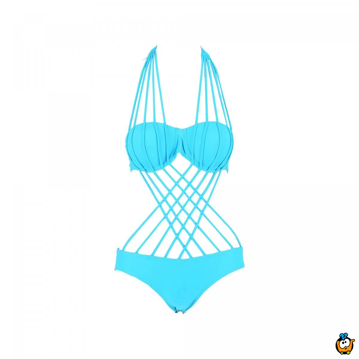 Jednodelni ženski kupaći kostim- X STRIPS WHITE