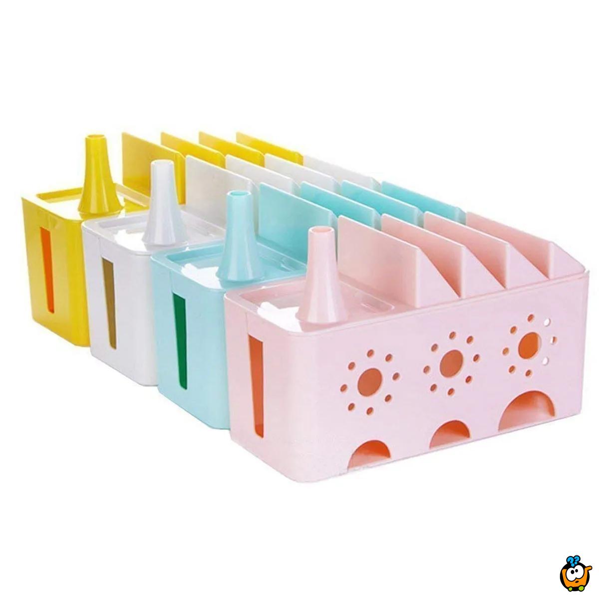 Mini Cable Box - Mini kutija za prikrivanje kablova + držač telefona