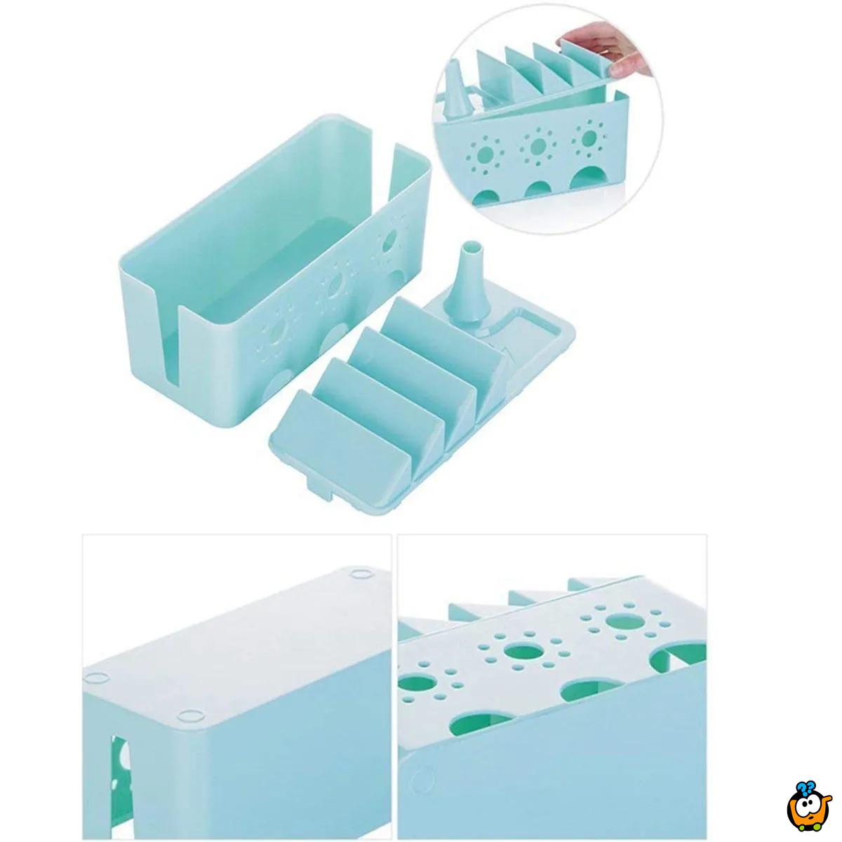 Mini Cable Box - Mini kutija za prikrivanje kablova + držač telefona