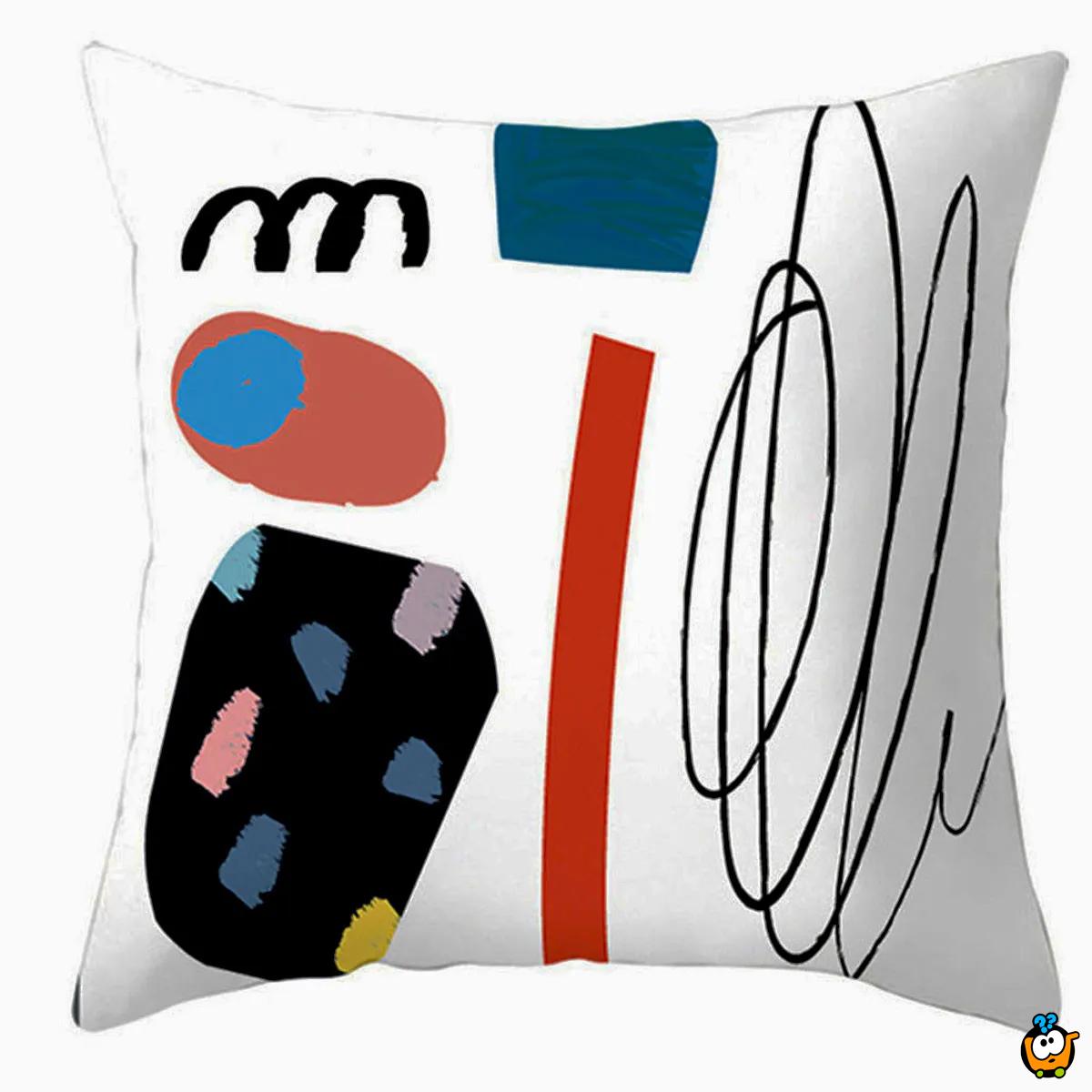 White Pattern Pillow - beli dekorativni jastuk 