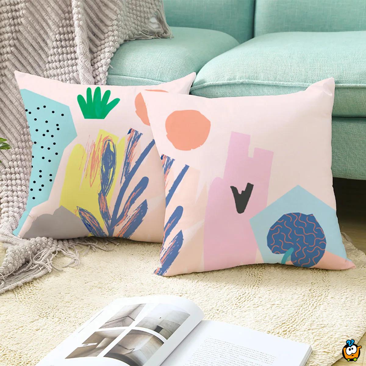 White Pattern Pillow - beli dekorativni jastuk 