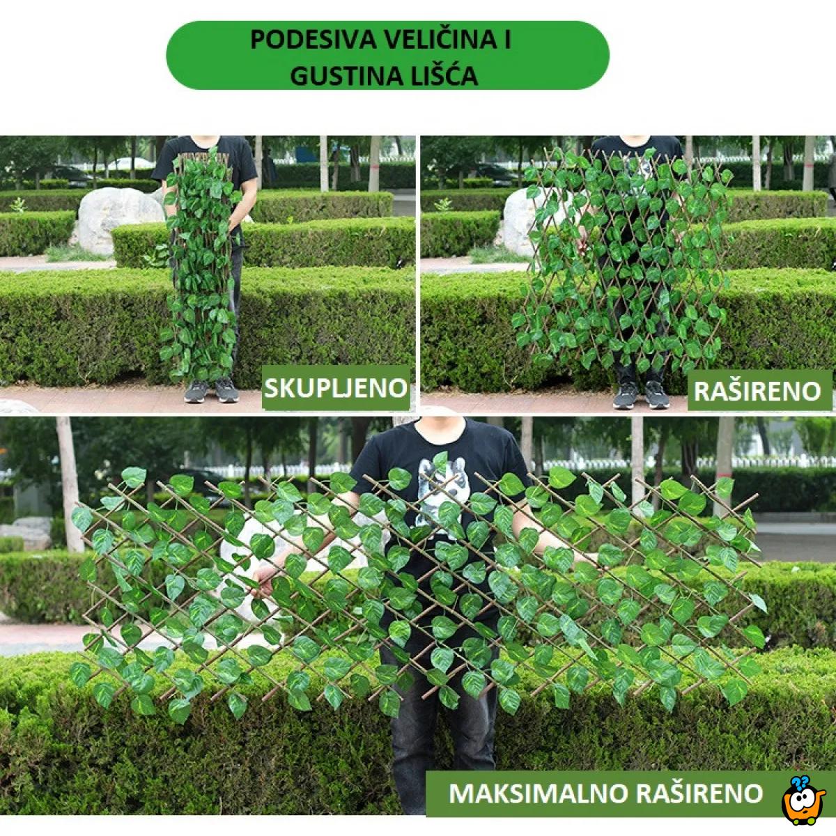 Green Fence - Podesiva ograda sa veštačkim zelenilom 120 cm