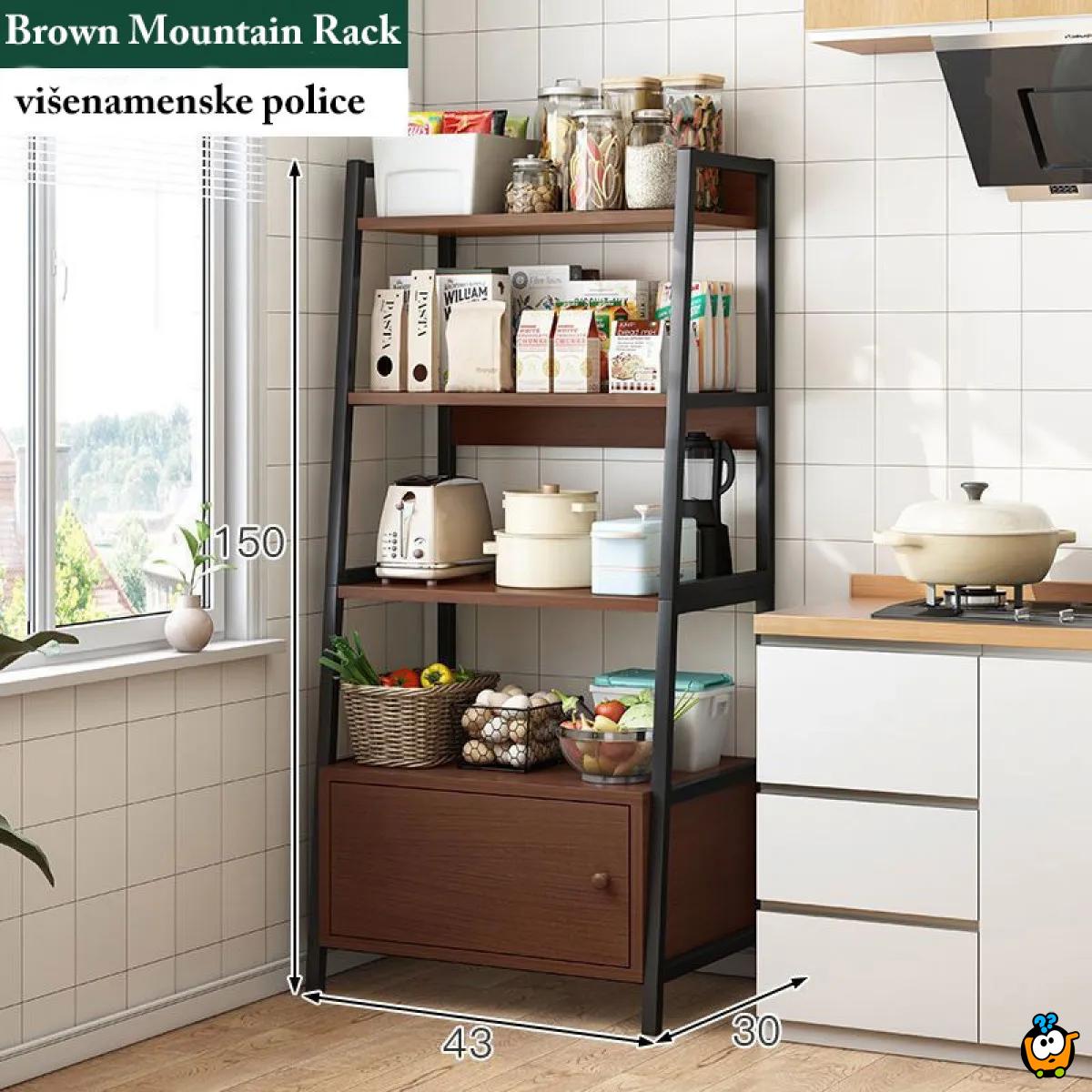 Brown Mountain Rack -  višenamenska komoda sa ostavom za skladištenje u braon boji