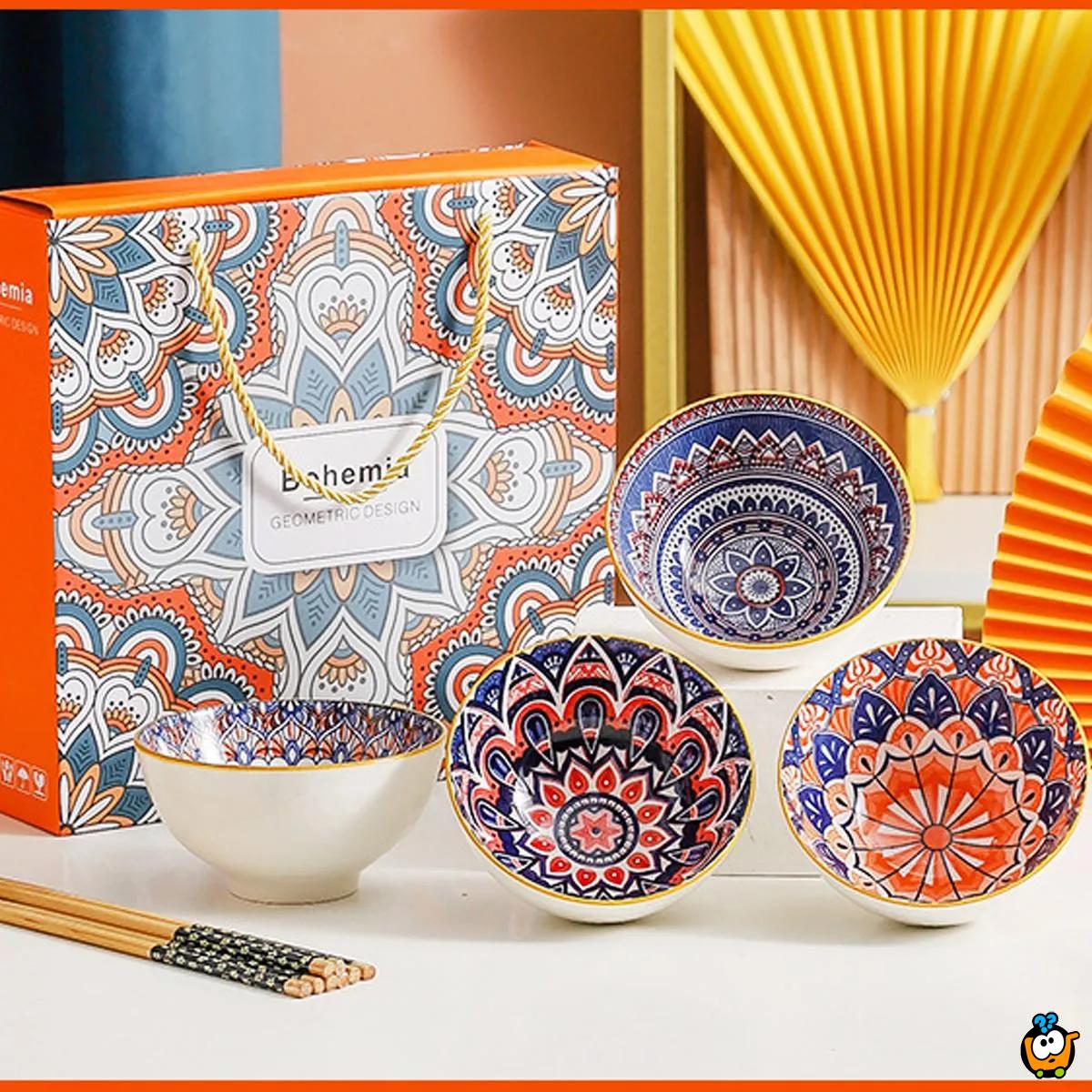 Bohemia keramički poklon set - 4 činija u lux pakovanju