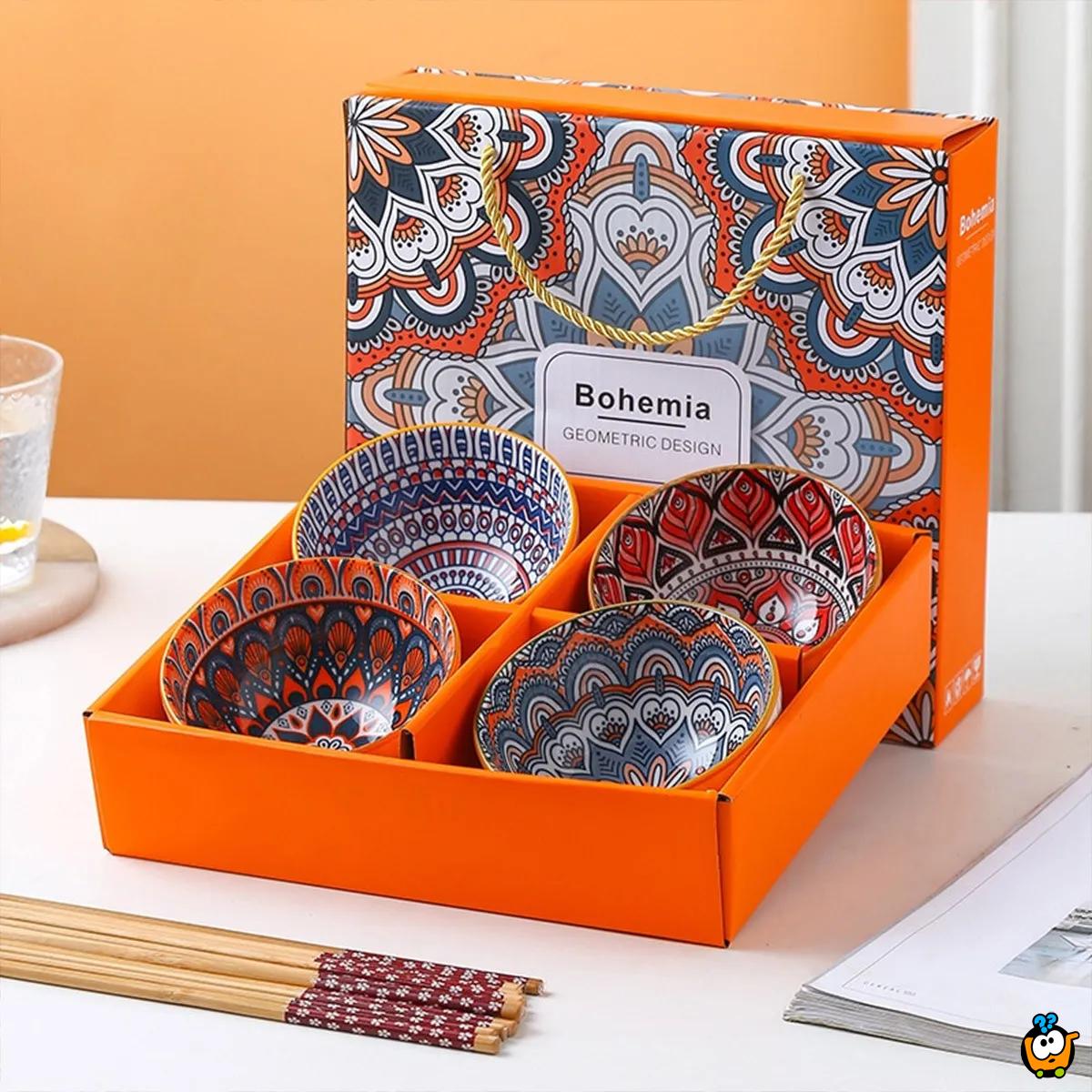 Bohemia keramički poklon set - 4 činija u lux pakovanju