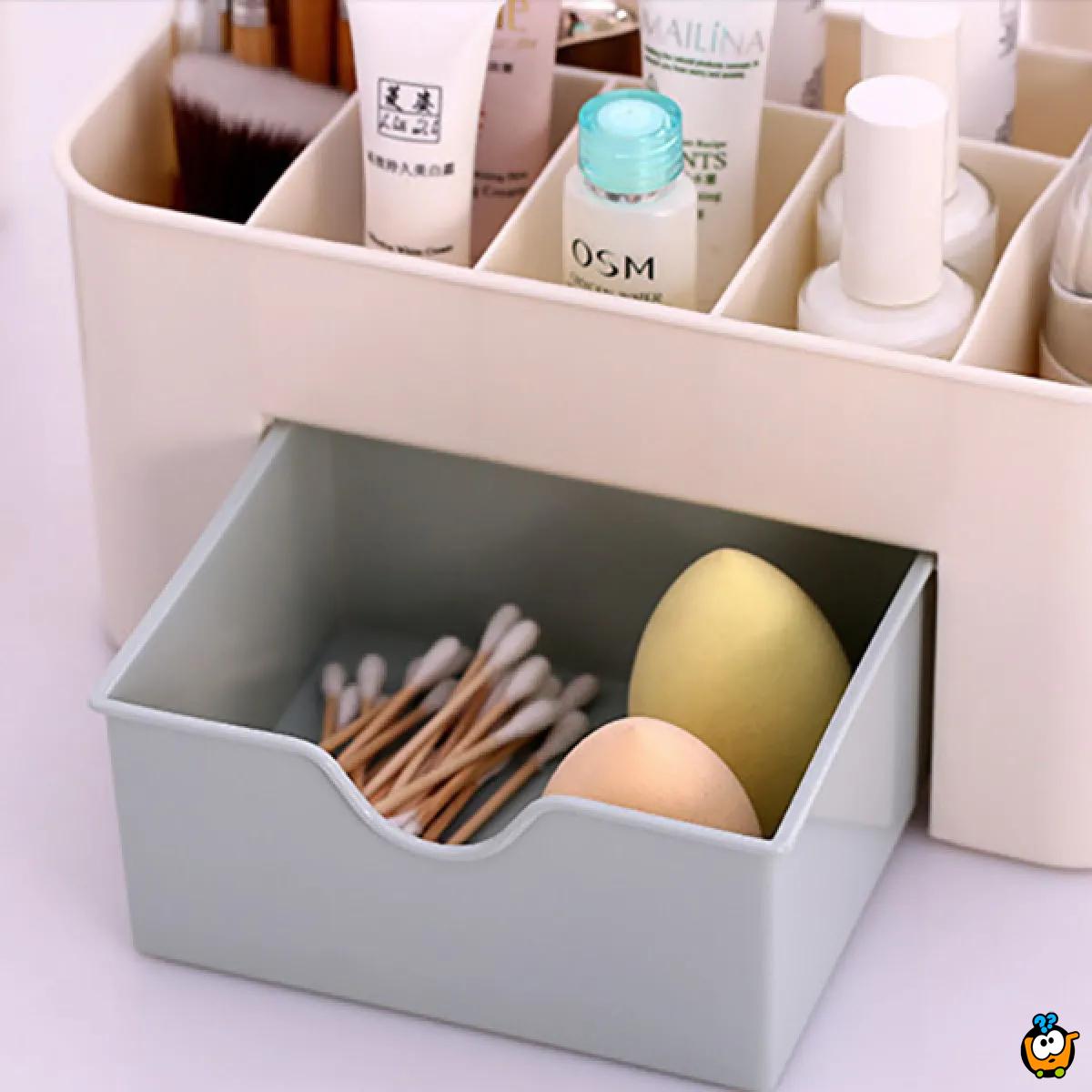 Kutija za šminku, kozmetiku i lične stvari - sa pregradama i fiokom