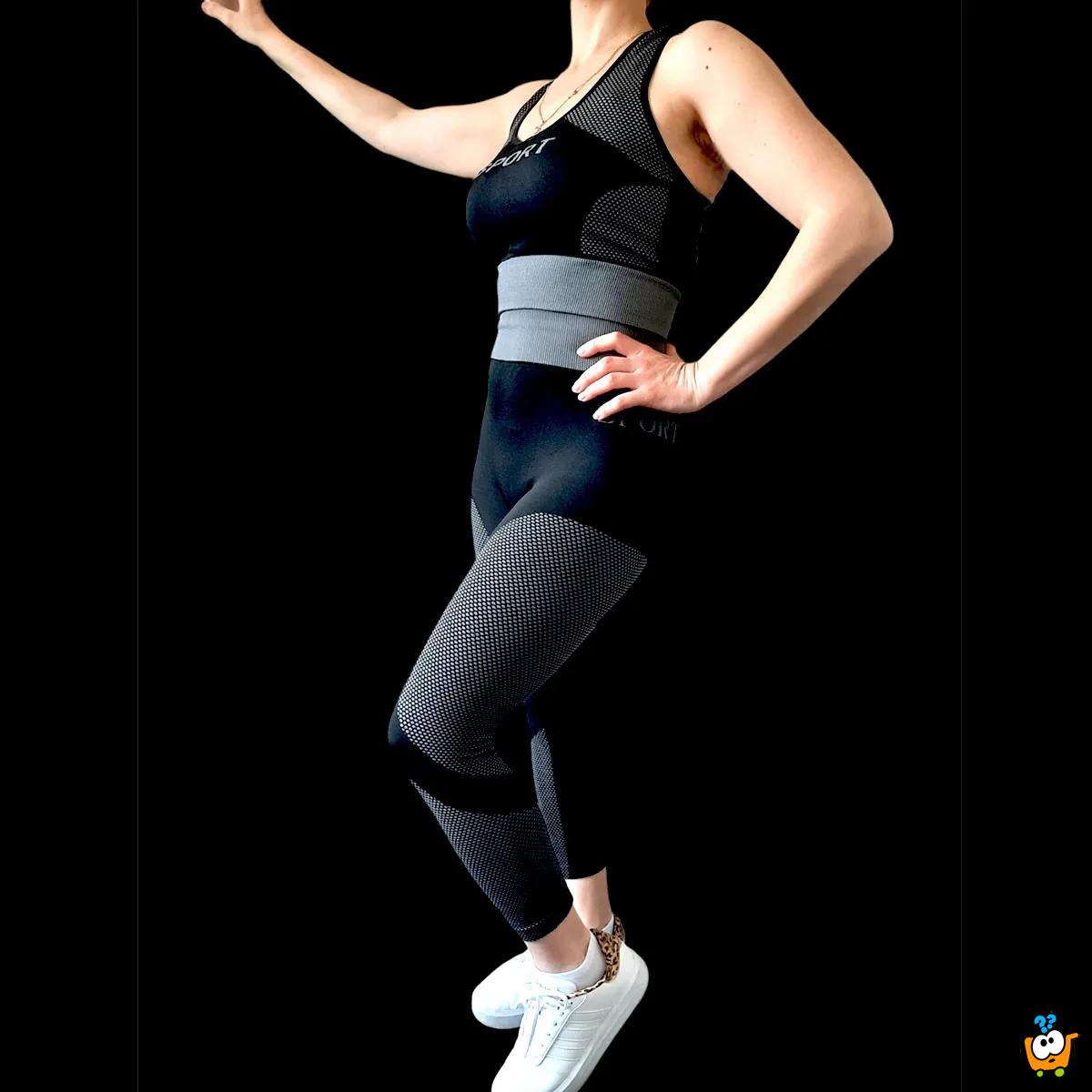 Slim Fit komplet za trening - elastične sportske helanke i top
