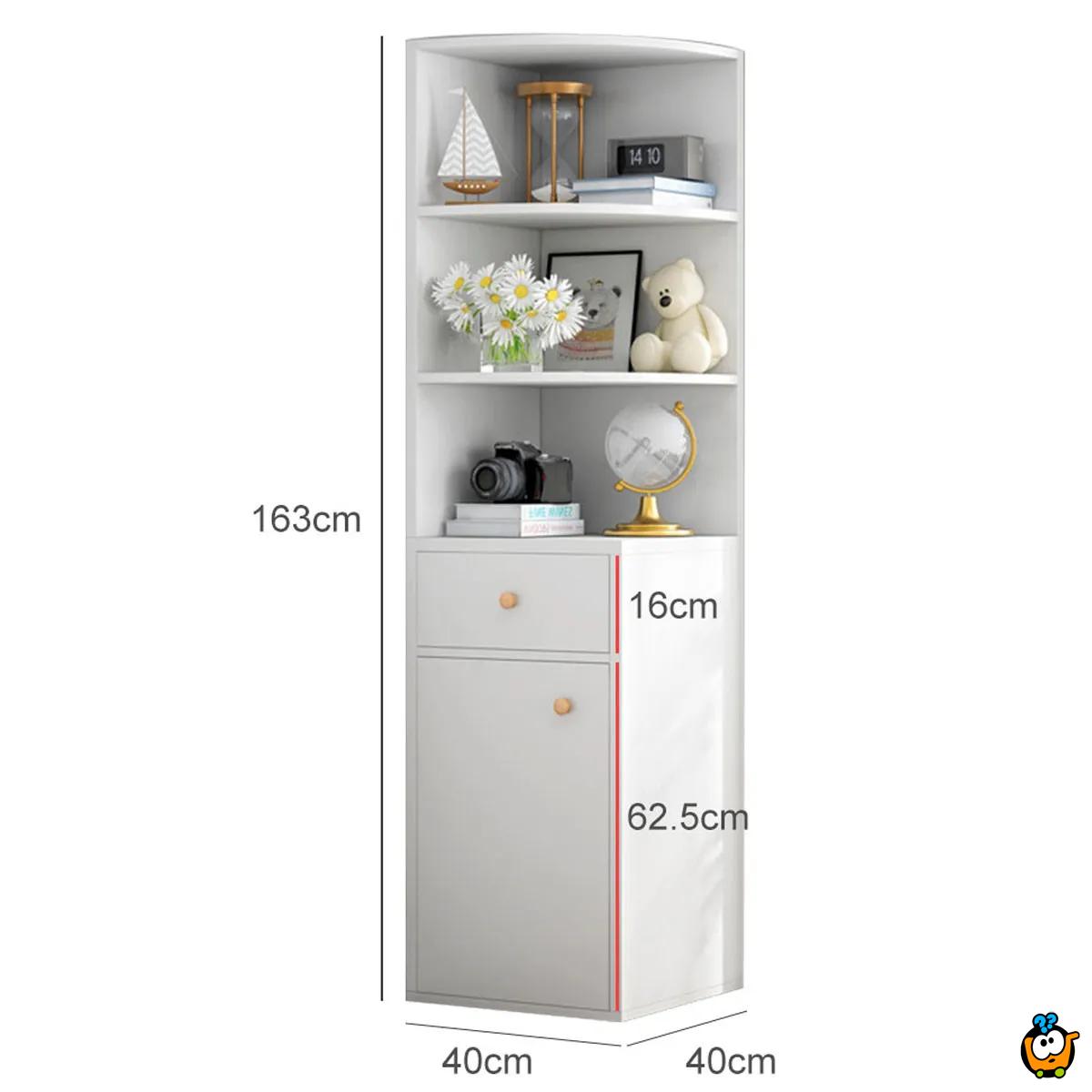 Corner Shelf - Ugaona komoda u beloj boji