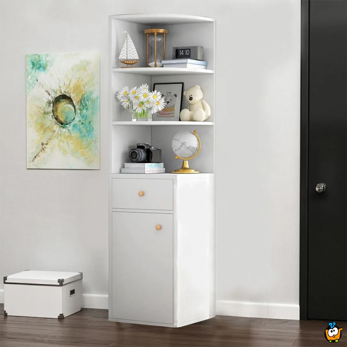 Corner Shelf - Ugaona komoda u beloj boji