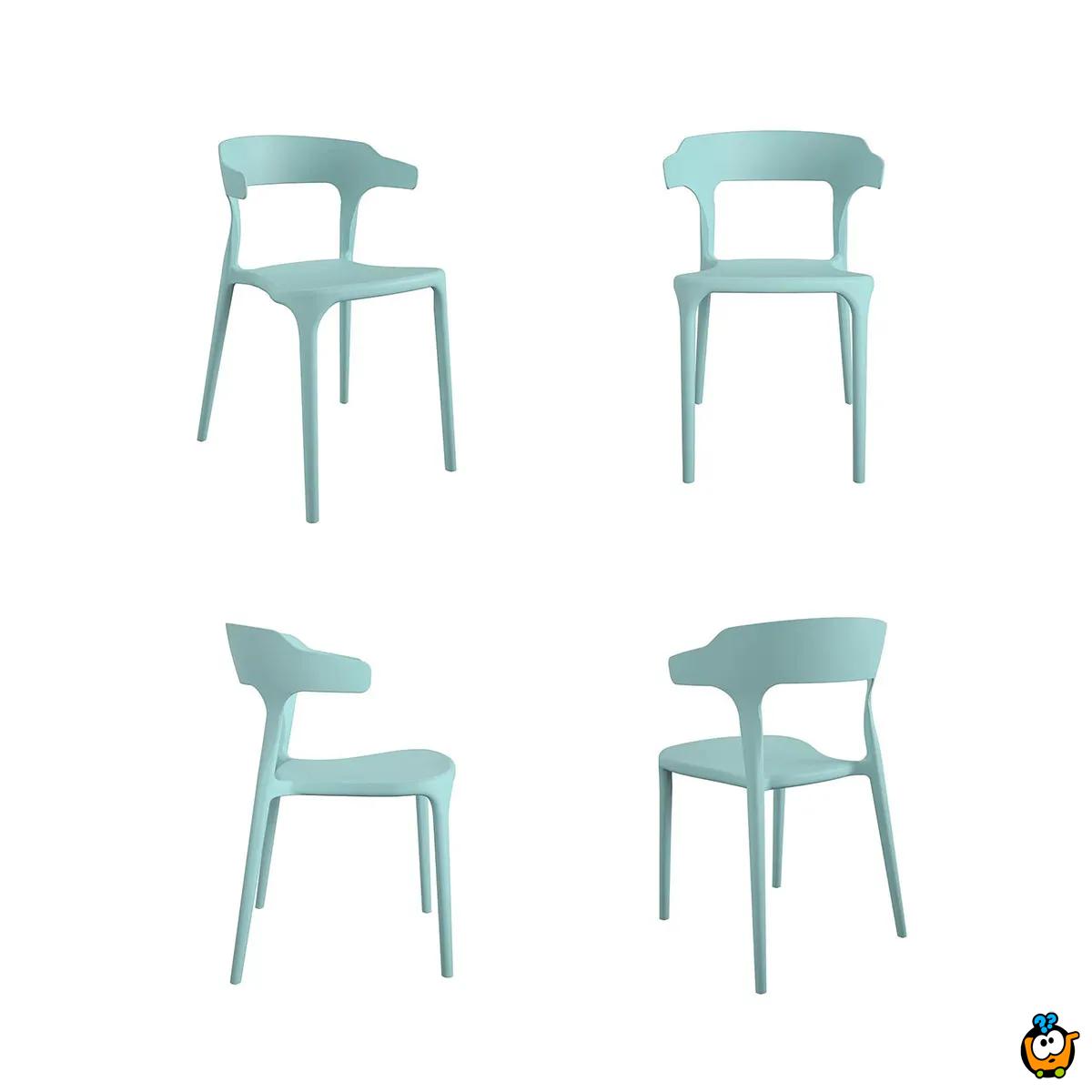 Pastelne stolice vrhunskog dizajna za trpezariju ili terasu -TIRKIZNA